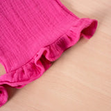 Summer Kids Cotton Casual 2pcs Toddler Girls Solid Color Sleeveless Top + Ruffle Pants Set Comfortable Fashion Hot Sale - Lootquake
