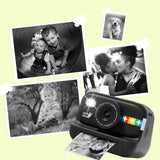 Kids Instant Print Camera -Black & White Print Toddler Birthday Gift Portable Thermal Paper HD Digital Video Printer
