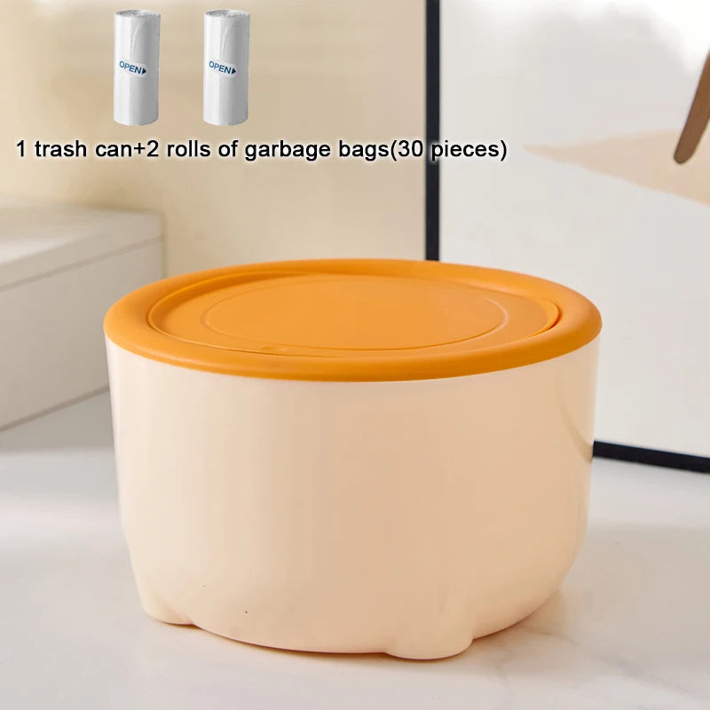 1 mini bote de basura, bote de basura pequeño para escritorio, contenedor para residuos de comida, caja de limpieza para arena de gatos, bote de basura portátil para el coche.