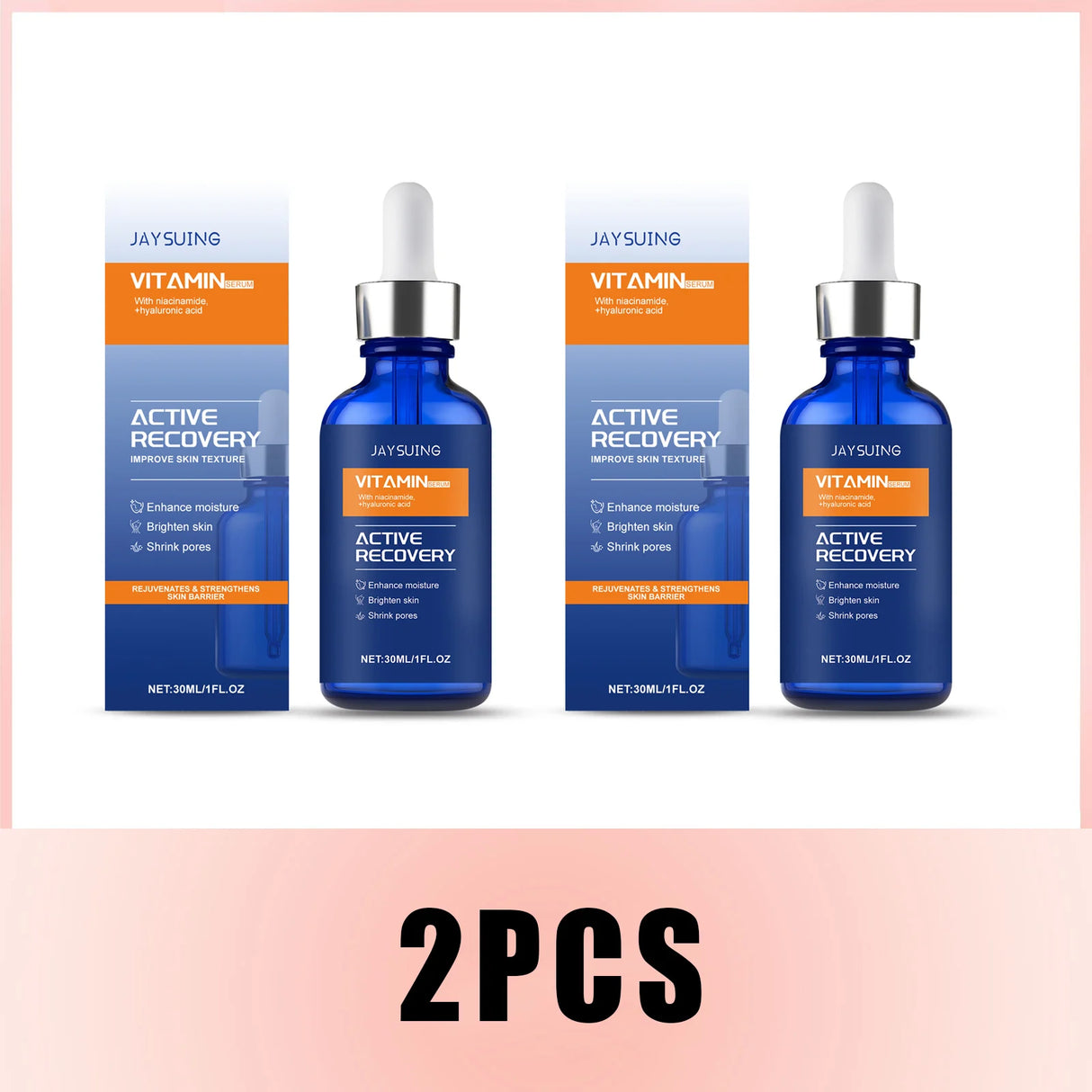 Suero facial con vitamina C y ácido hialurónico, nicotinamida, aclara manchas oscuras, opacidad, hidrata, reduce poros, antienvejecimiento y cuidado de la piel.