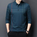 Polos de negocios formales estampados para hombre, sudaderas holgadas de corte regular, ropa de calle de algodón, tendencias de moda 2024 a granel