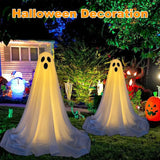 Spooky Ghost Decor Halloween Decorations Scary Standing Ghost Props with LED String Lights Outdoor Garden Yard Lawn Home Decor