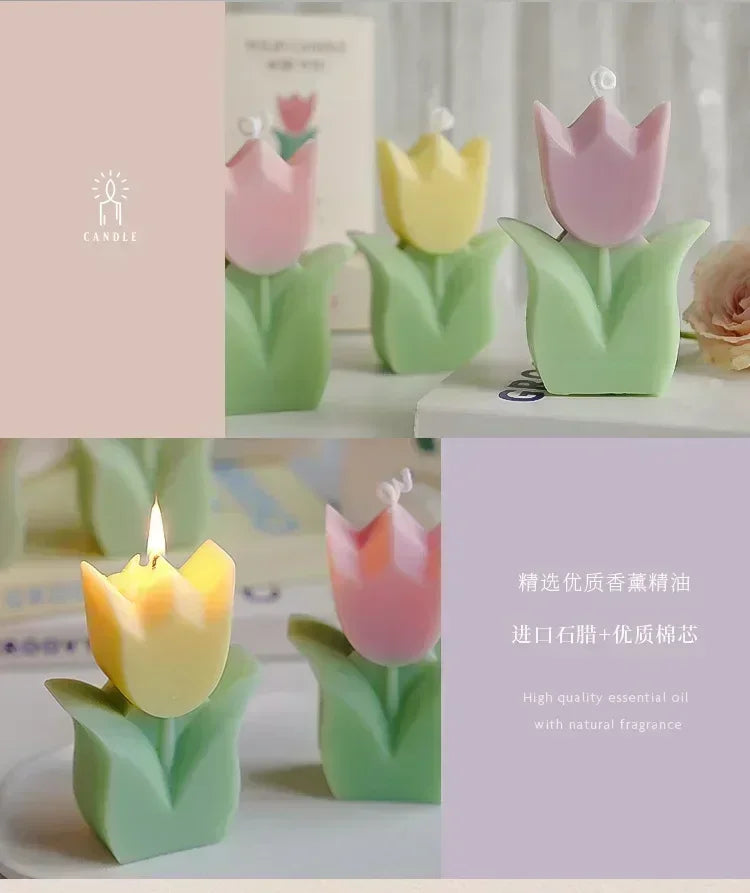 Exquisite Tulip-Fragrance Candles: Ideal Wedding Keepsakes, Luxurious Home Ambiance & Heartfelt Birthday Presents for Women