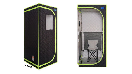 Portable Plus Type Full Size Far Infrared Sauna Tent Spa Detox Therapy Relaxation At Home Larger Stainless Steel Pipes Connector - Lootquake