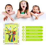 Kids DIY Craft Kit 3D Embossing Kit Photo Frame DIY Making Button Bouquet Boy Girls Interactive Handmade Educational Toy Gift