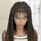 24" Full Lace Knotless Box Braided Wig | Lace Frontal Cornrow Braids | Baby Hair Synthetic Wig for Women