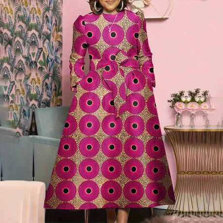 Plus Size 5XL VONDA Bohemian Maxi Long Dress 2024 Women Printed Sundress Fashion Long Sleeve Vestidos Casual Loose Robe - Lootquake