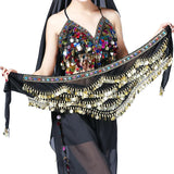 1PC New Style Belly Dance Belt Newest Multi-color Glass Silk Velvet Dancing Belt Scarf Crystal BellyDance Waist Chain Hip Scarf