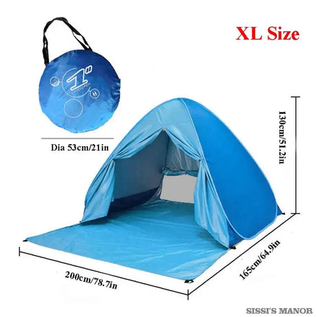 With Door Curtain 2-3Persons Pop Up Beach Tent Automatic Quickly Open Outdoor Camping Tour UV50+ Portable Ultralight Sunscreen - Lootquake