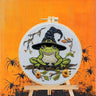 Halloween-themed pattern hand-embroidery DIY set material package, the set includes needles, threads, embroidery strips, and an