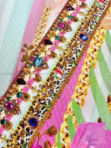 2024 Spring New V Neck Pink Leopard Print Heavy Beaded Women 100% Silk maxi long Dress - Lootquake