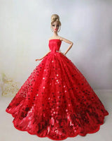 fashion for barbie elegant lady wedding dress for barbie doll clothes princesa for bjd 1/6 dress long dress accessories - Lootquake