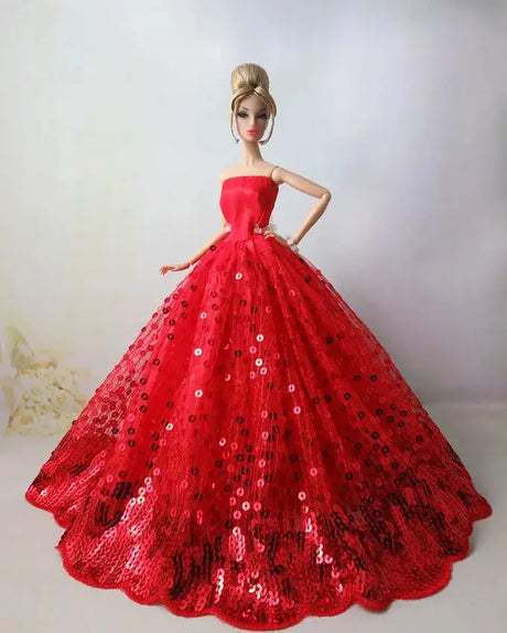 fashion for barbie elegant lady wedding dress for barbie doll clothes princesa for bjd 1/6 dress long dress accessories - Lootquake