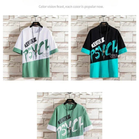 Men Casual T Shirt Letter Printed T-Shirt Hip Hop Y2K Streetwear Fashion Sport Gym Summer Washed Tops Men Clothing Trends 반팔 남자 - Lootquake
