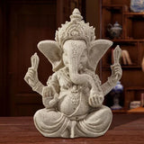 Estatua de elefante de Buda Ganesha de arenisca hecha a mano, escultura, figura para decoración del hogar y la sala de estar.