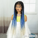 36" Ombre Knotless Braids Wig | 1B/27 | 9x6 Lace Front | Baby Hair