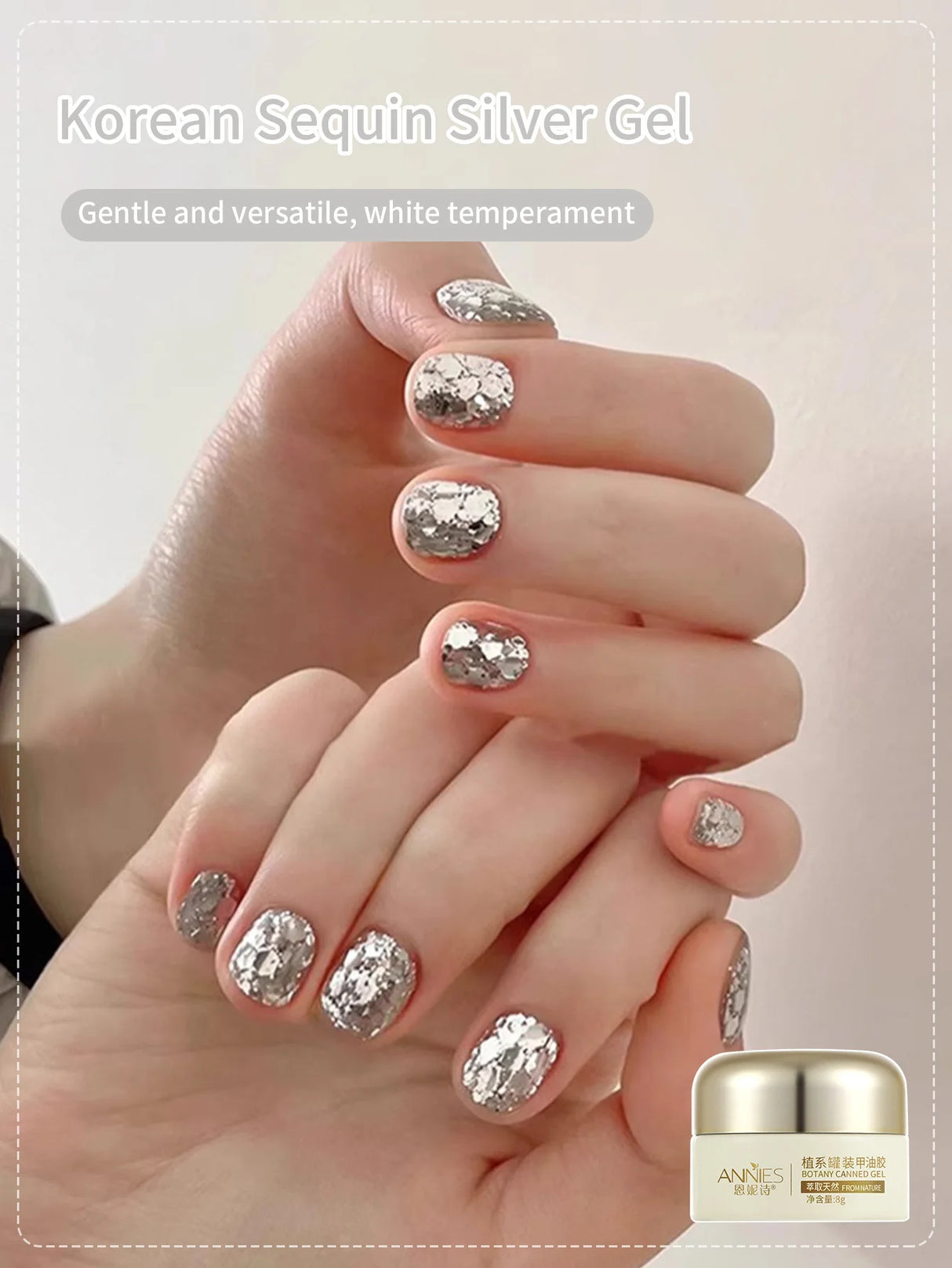 Esmalte de uñas en gel con lentejuelas brillantes y luz brillante de 8 g, esmalte semipermanente UV LED, exclusivo para salón de uñas de mujer.