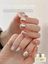 Esmalte de uñas en gel con lentejuelas brillantes y luz brillante de 8 g, esmalte semipermanente UV LED, exclusivo para salón de uñas de mujer.