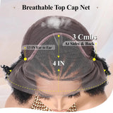 6" Afro Curly Braided Lace Front Wig | 250% Density | Brazilian Remy Hair | Short Curly Wig