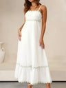 Striped Contrasting Colors Long Dress Women Spaghetti Strap High Waist Backless Party Evening Dresses Female Sleeveless Spring - Lootquake