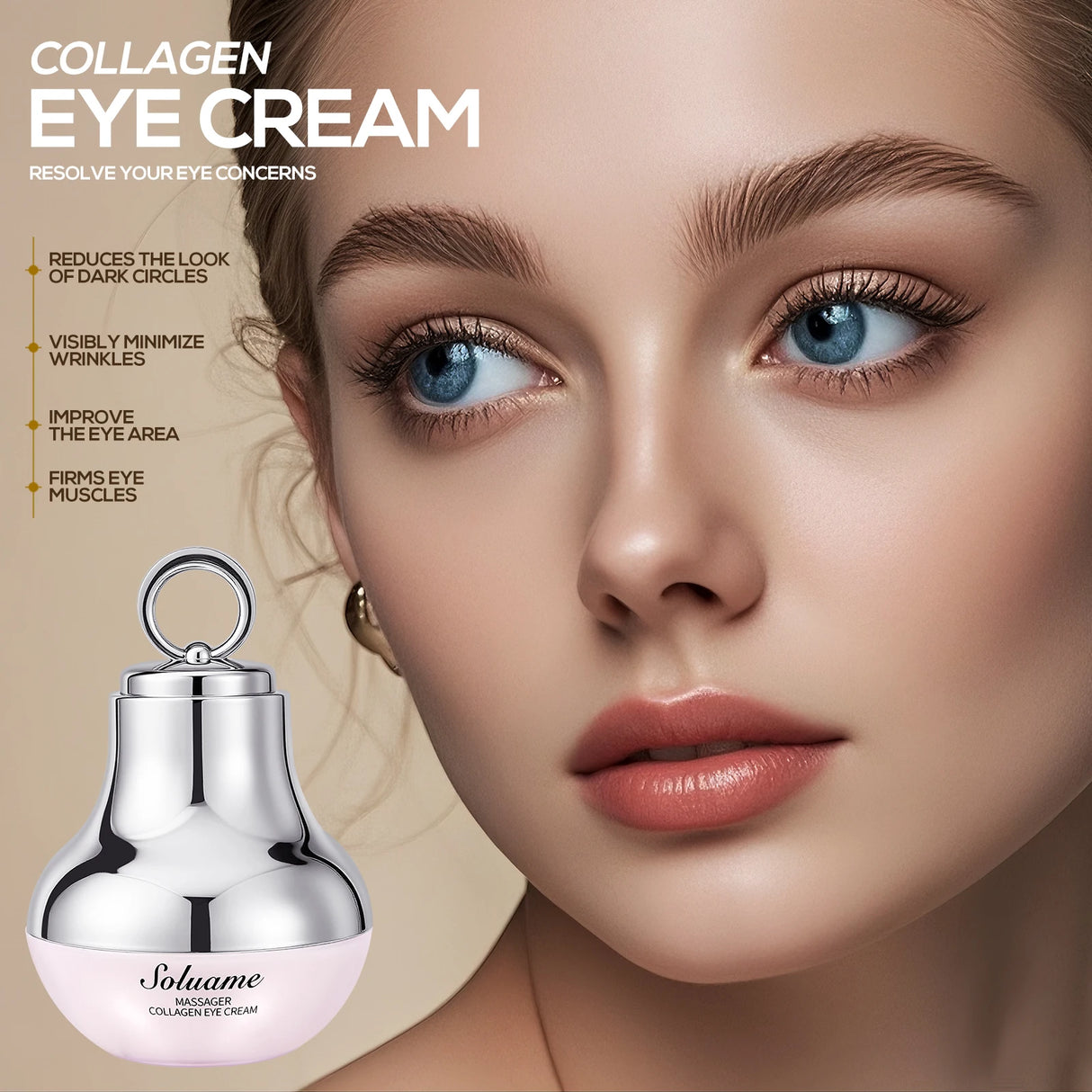 Collagen Massage Eye Cream - Hydrating & Firming Eye Contour, Gentle Care for Eye Area, Lightweight Gel Texture for Smooth Skin