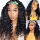 180% Density Kinky Jerry Curly Headband Wig | Glueless Peruvian Human Hair
