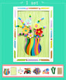 Kids DIY Craft Kit 3D Embossing Kit Photo Frame DIY Making Button Bouquet Boy Girls Interactive Handmade Educational Toy Gift