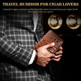 Cedar Wood Cigar Humidor Box with Humidifier and Hygrometer, Travel Cigar Case with Gift Box,Cigar Humidifier Box Holds 6 Cigars