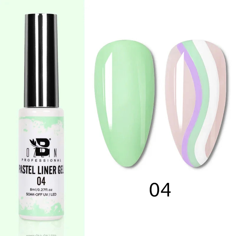 5ML Gold Silver Metallic Liner Paint Gel Polish Chrome Mirror Metal Effect Super Bright French UV LED Semi Permanent Nail Gel