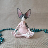 Estatua de Buda Gato Esfinge: Escultura de meditación y yoga para decoración de jardín, arte fantástico y adorno de gato feliz