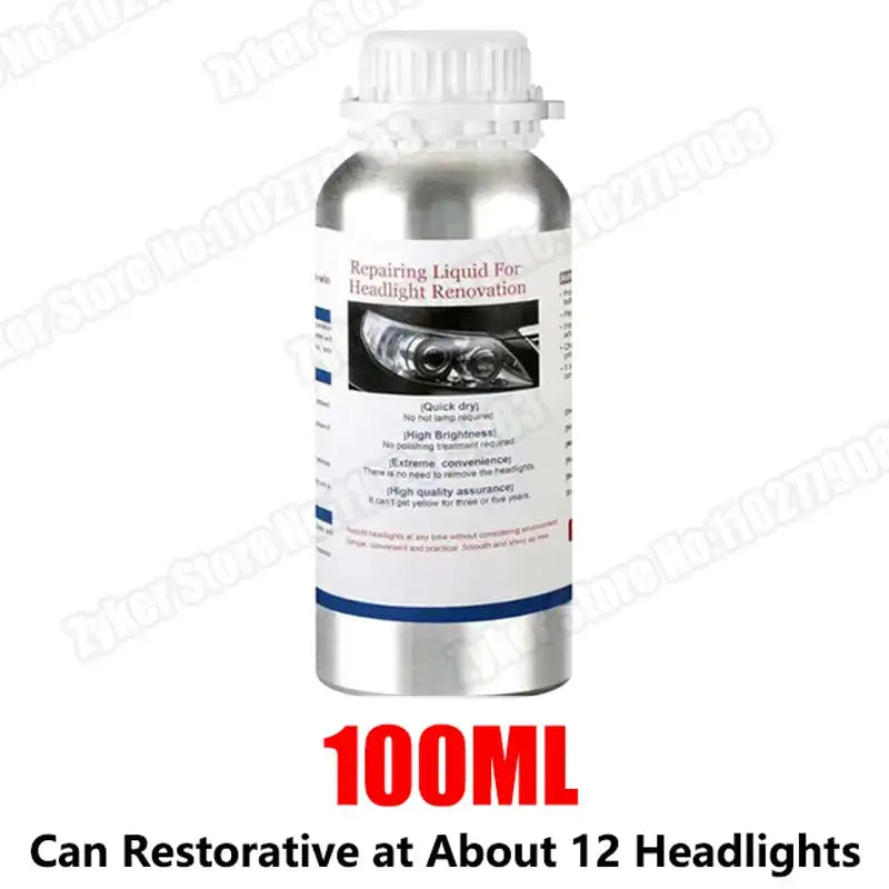Car Headlight Polish Restoration Kit Car Headlamp Repair Renovation Kit 100ml Car Headlights Liquid Polymer Clean Auto Tool Set - Lootquake