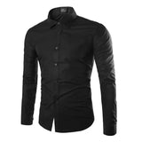 Mens Casual Shirts 2024 Single Breasted Mens Slim Fit Dress Long Sleeve Shirts Soild Male Social Shirts Designer Chemise Homme