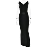 Sibybo Fashion Elegance Sleeveless Backless Long Dress Basics Solid Color Skinny Robe 2024 Temperament Women Club Party Dresses - Lootquake