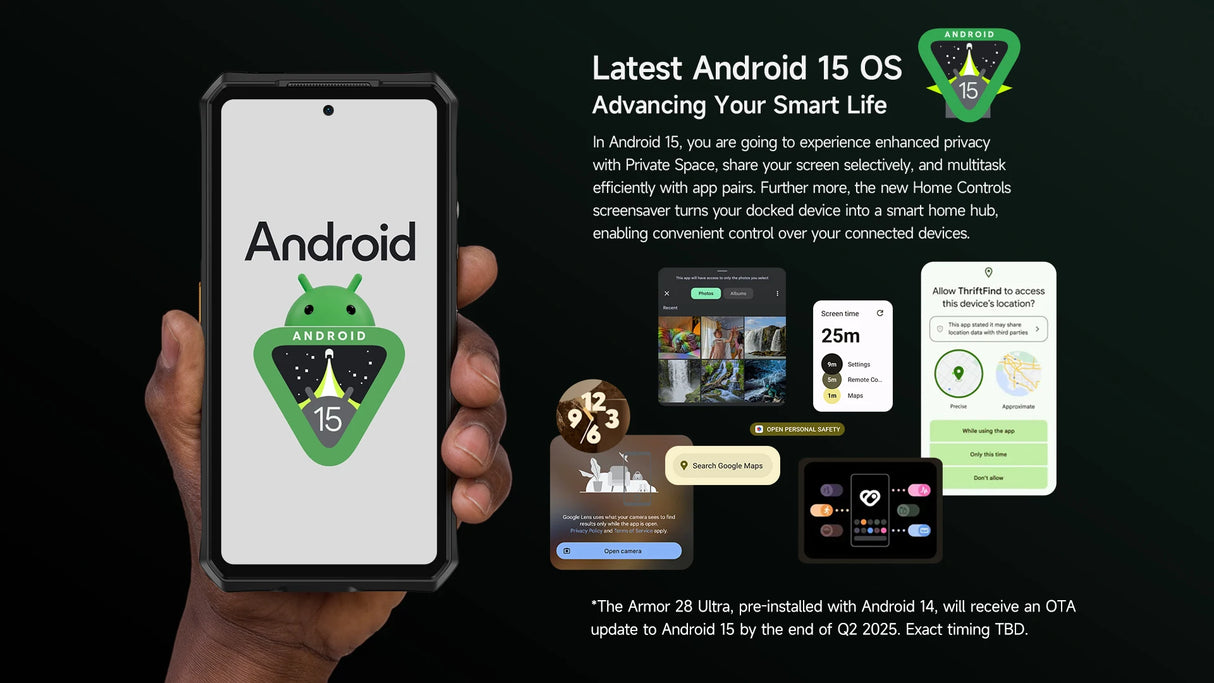 Teléfono robusto Ulefone Armor 28 Ultra 5G con imagen térmica por IA, Dimensity 9300+, 1 TB de ROM, 32 GB de RAM, Android, AMOLED