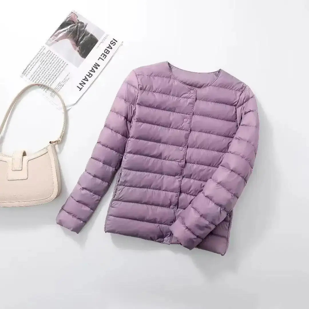 9 Color Women Puffer Jackets 90% Ultra Light Duck Down Women Matt Fabric Lightweight Coat Warm Female Windbreaker Parka - Lootquake