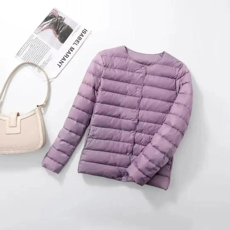 9 Color Women Puffer Jackets 90% Ultra Light Duck Down Women Matt Fabric Lightweight Coat Warm Female Windbreaker Parka - Lootquake