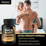 Black + Red + Yellow Maca Root Ginseng Extract Supplement for Men and Women, Natural Energy Support, Stamina, Focus