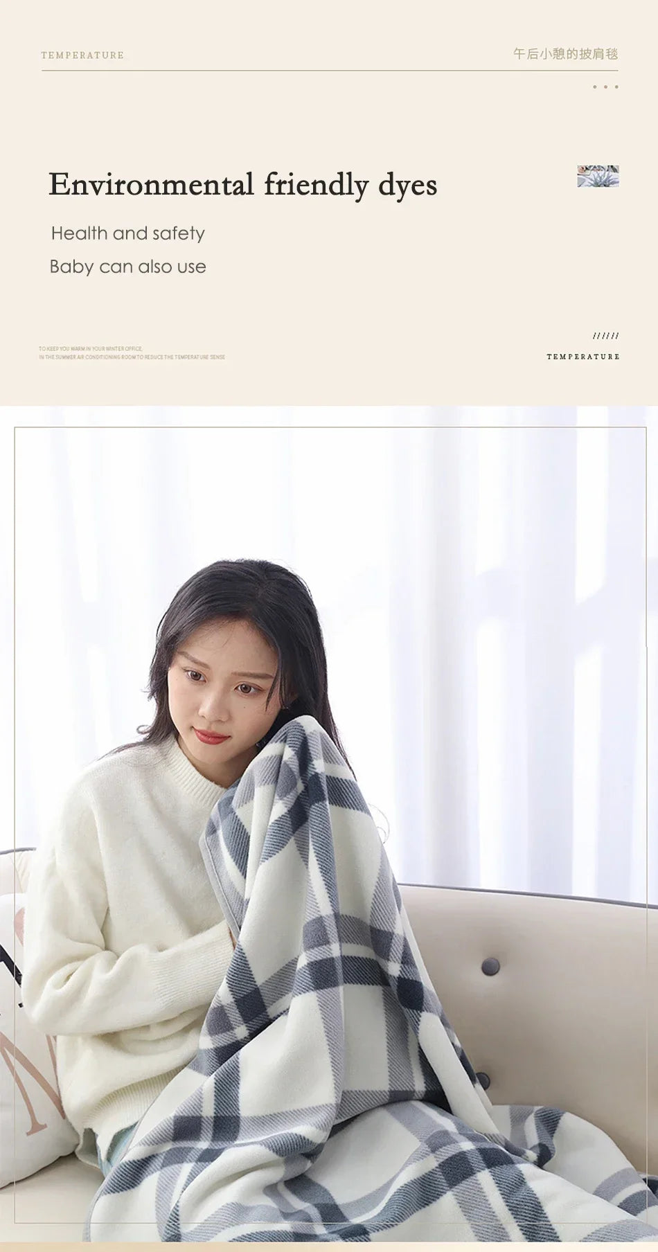 Manta gruesa a cuadros, cálida y cómoda para el invierno, ideal para adultos, para la oficina, viajes, mantas de forro polar suave con botones, chal para el hogar.