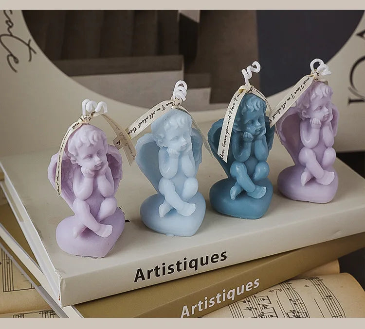 Vela perfumada con forma de ángel para decoración de habitación, estilo nórdico, que alivia la fatiga y crea un ambiente festivo para bodas y cumpleaños.