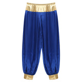 Halloween Men Arabian Indian Prince Cosplay Costume Stain Shiny Harem Trousers Arab Costume Carnival Dress Up Lantern Long Pants