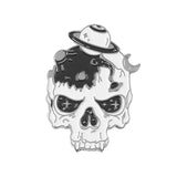 Broche estilo punk con forma de calavera y rosa, con forma de corazón, para Halloween, con forma de cabeza de gato, brújula, sombrero de mago, gato negro, broches de aleación, insignias de esmalte, alfileres de solapa