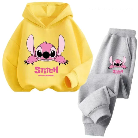 Children Hoodies Stitch Kawaii Fashion Pullover Sweatshirt Anime Trucksuit Manga Cartoons Girls Boy Kids Autumn Casual Clothes - Lootquake
