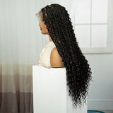 32" Boho Knotless Braids Wig | Natural Curly Ends | Full Lace | Baby Hair
