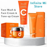 Limpiador facial con vitamina C, crema facial con vitamina C, crema tonificante, hidratante, control de grasa, cuidado de la piel, 50 g/100 g