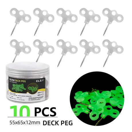 10/15pcs Camping Glow Deck Nails Outdoor Travel Hiking Tent Accessories 3 Holes Screw Spikes Luminous Metal Canopy Pegs Stakes - Lootquake