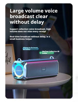Altavoz Bluetooth portátil estéreo envolvente de 20 W con graves impactantes y luz colorida, subwoofer inalámbrico resistente al agua, boombox para karaoke en casa