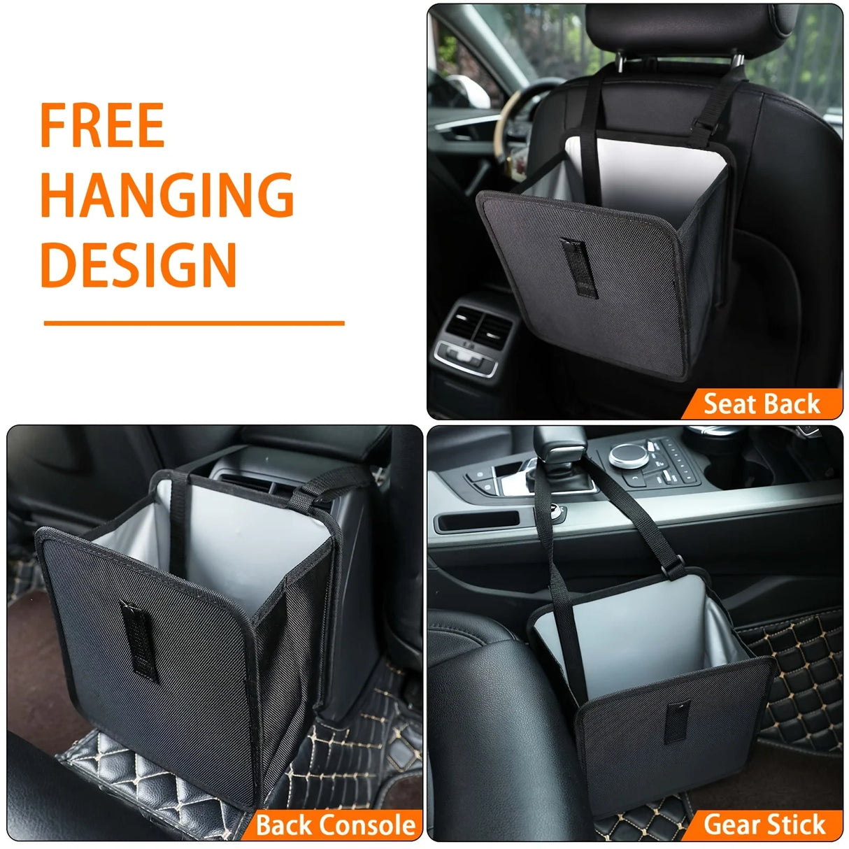 Hanging Car Trash ，Portable Storage Bag， Can Waterproof Car Trash Durable  Garbage Bin Organizer for Vehicles, Fit for All Cars
