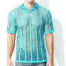 Men Mesh Shirt Transparent Long Sleeve Men Clothing Sexy Solid Party Nightclub Hooded Tops - Lootquake