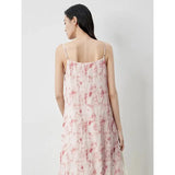 TOYOUTH Women Suspenders Dress 2024 Summer New Bohemian Oil Painting Printed Holiday Beach Sexy Straight Long Dress - Lootquake