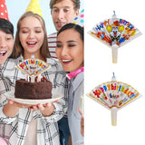 Bougie d'anniversaire en forme d'éventail, fournitures de bougies d'anniversaire, décoration de gâteau d'anniversaire, bougies amusantes pour la décoration du thème d'anniversaire
